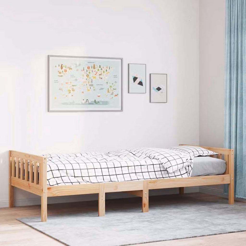Letto per bambini vidaXL in legno massello di pino, senza materasso, L/P/H: 190 x 90 cm