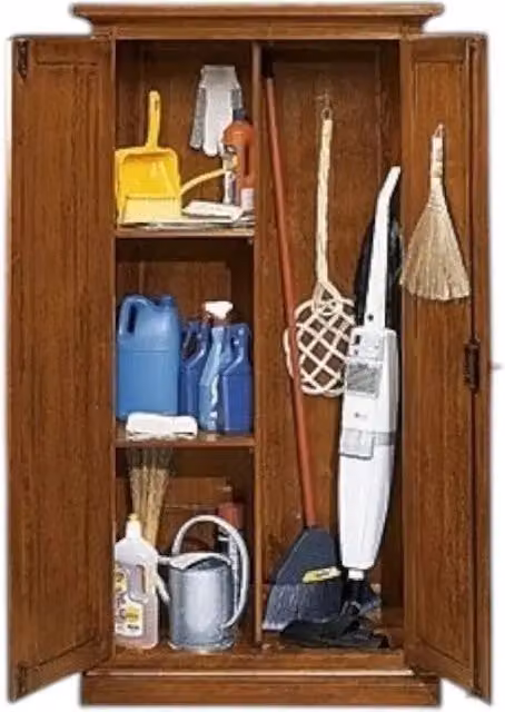 Armadietto dispensa in legno stile arte povera con 2 ante e 3 ripiani Mobili 2G colore noce L: 86 cm, P: 45 cm, H: 161 cm – 2