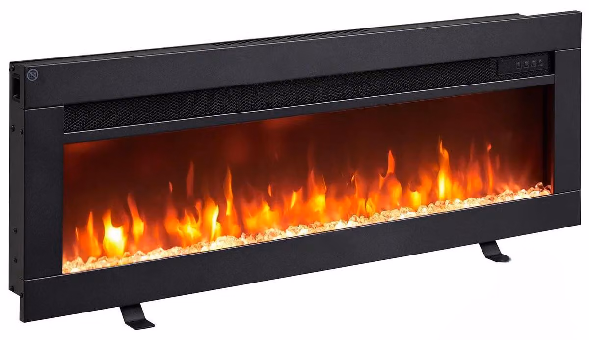 Stufa elettrica da 36 pollici - 2000 Watt - Metallo nero - Montaggio a parete - Riscaldamento d'ambiente