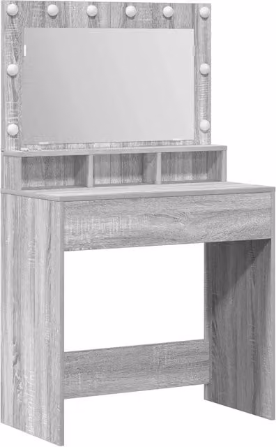 Toeletta | Tavolo da Trucco con specchio Grigio Sonoma 78,5 x 41 x 135 cm
