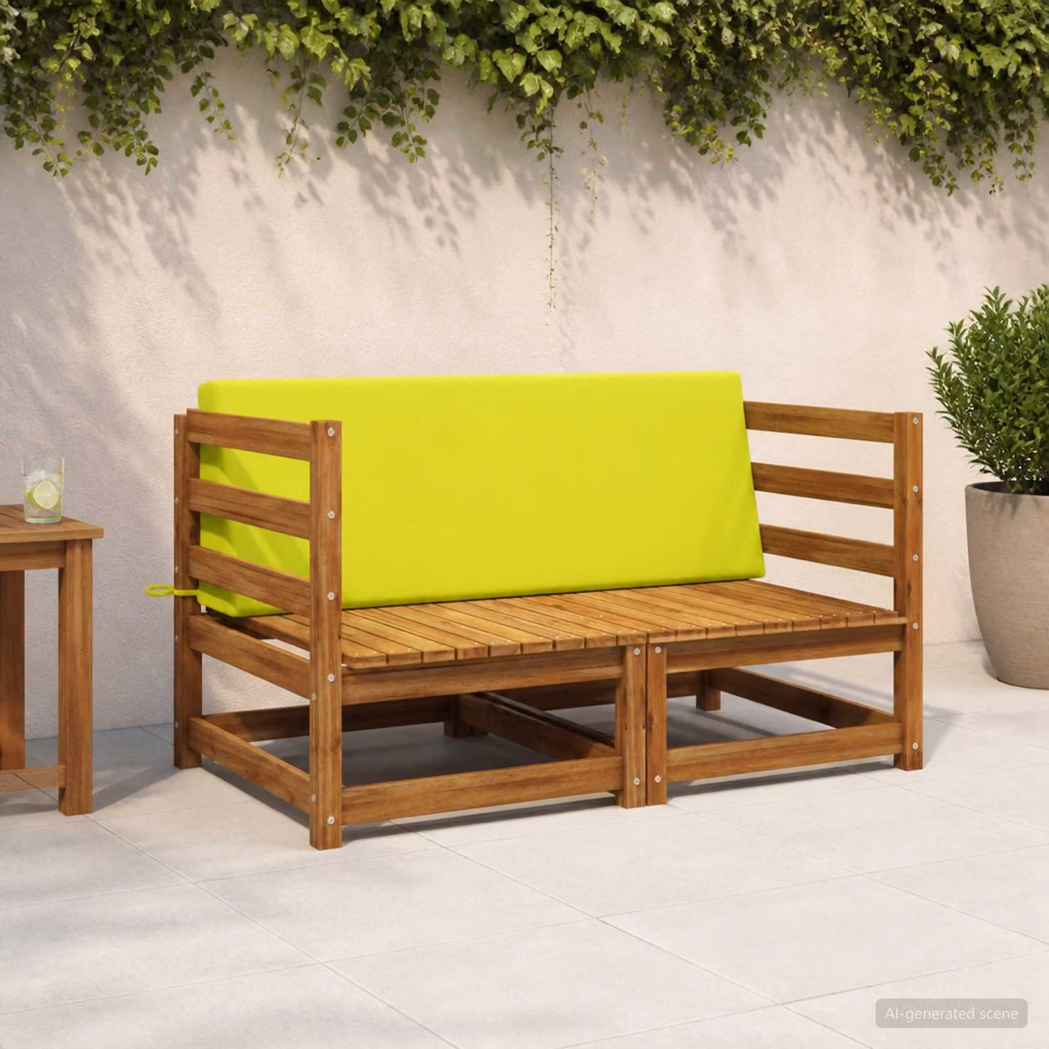 vidaXL Cuscino schienale e seduta SOEST in poliestere verde L 120 x P 40 x H 40 cm