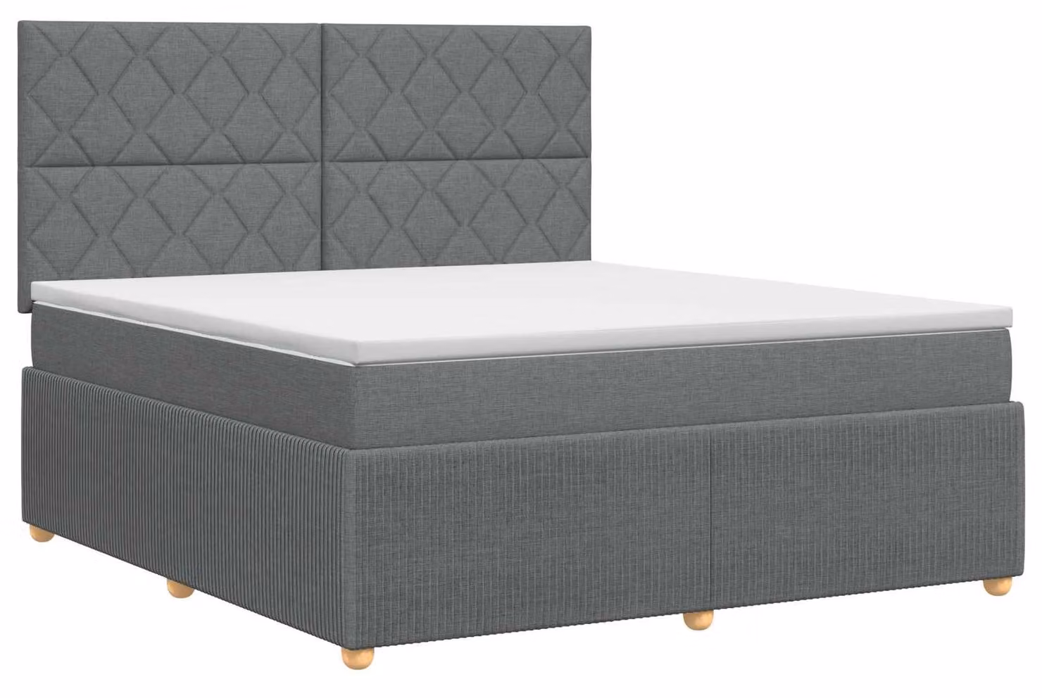 Letto a molle con materasso grigio scuro 160 x 200 cm in tessuto