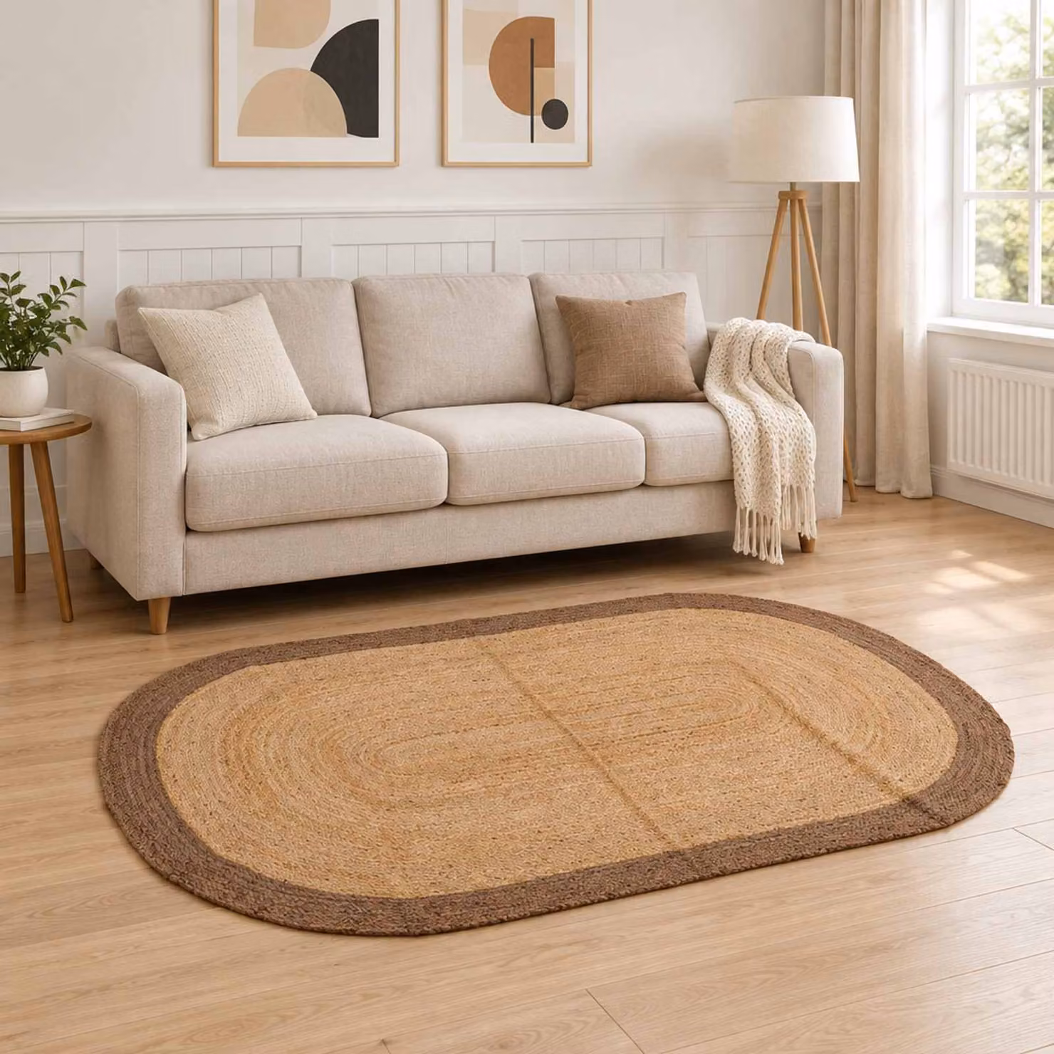 vidaXL Tappeto da Area Grigio 122 x 183 cm Juta