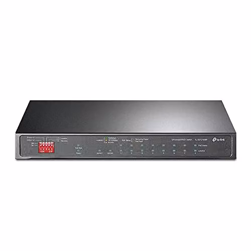 TP-Link TL-SG1210MP Switch Poe Gigabit Ethernet, 10 Porte con 8 Porte Poe Fino a 123 W, 10 Porte Gigabit, Poe+, 802.3af/at, Ideale per la Casa e Il Ufficio, Plug&Play, Montaggio Desktop