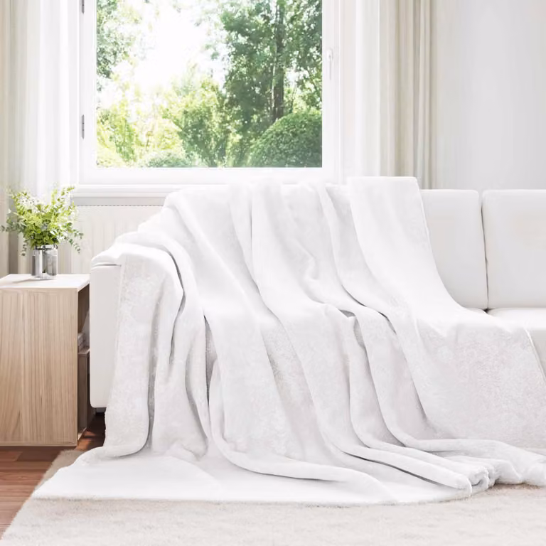 Coperta in pile morbida vidaXL Bianca L 220 cm x P 240 cm