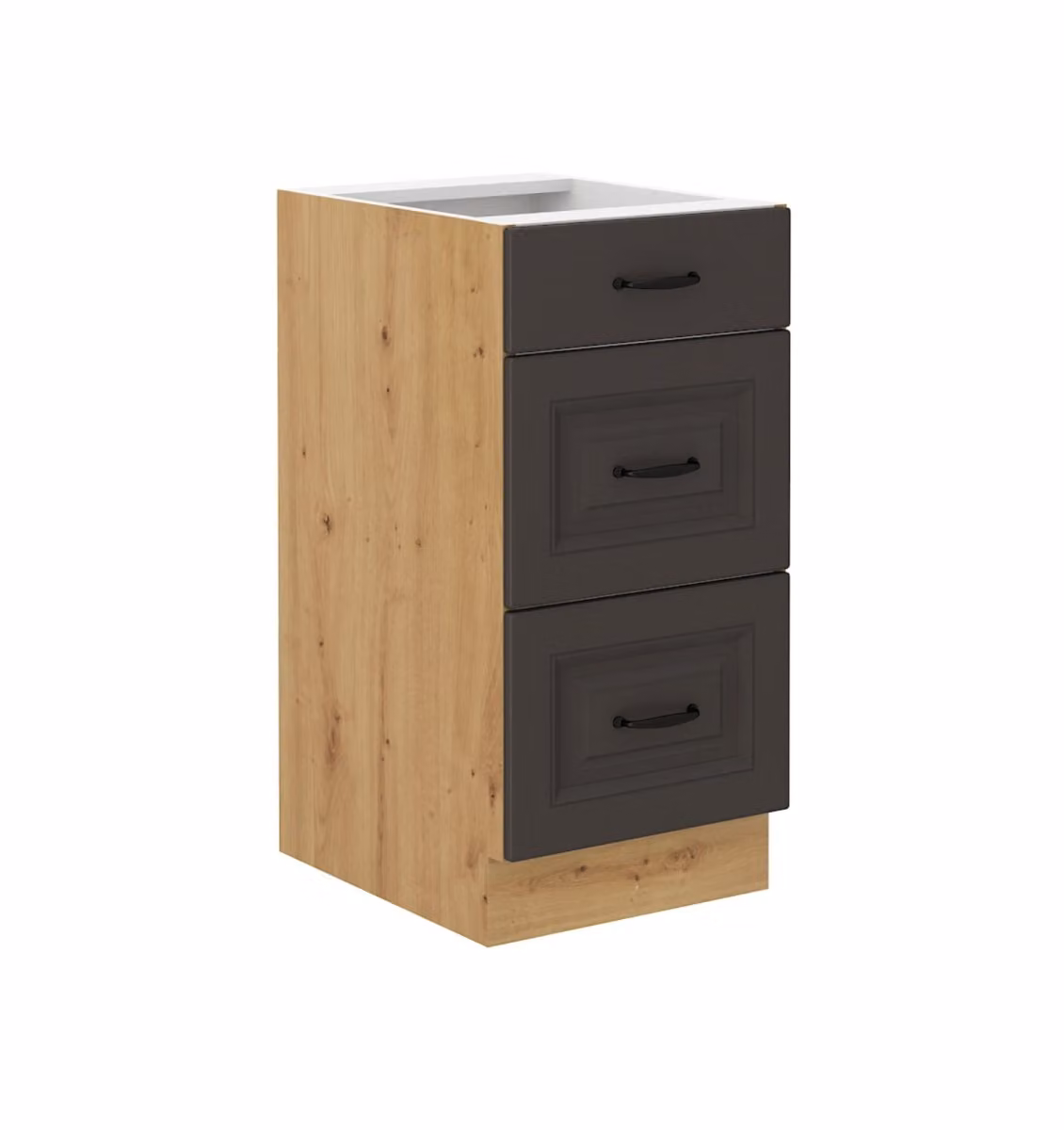 Armadietto da cucina con cassetti SOPHIA - larghezza 40 cm, grafite / rovere artisan