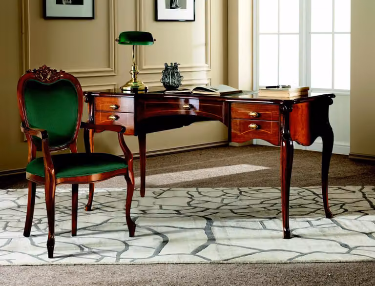 Schreibtisch Barock Rokoko Tisch 2tlg. Set Garnitur Italienische Möbel NeuSessel