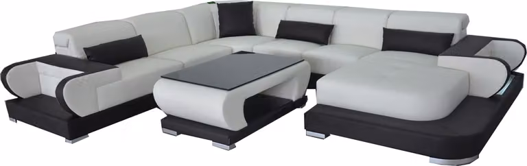 Wohn Couch Leder Sofa Landschaft Polster Garnitur Eck Sofas Sitz Garnituren