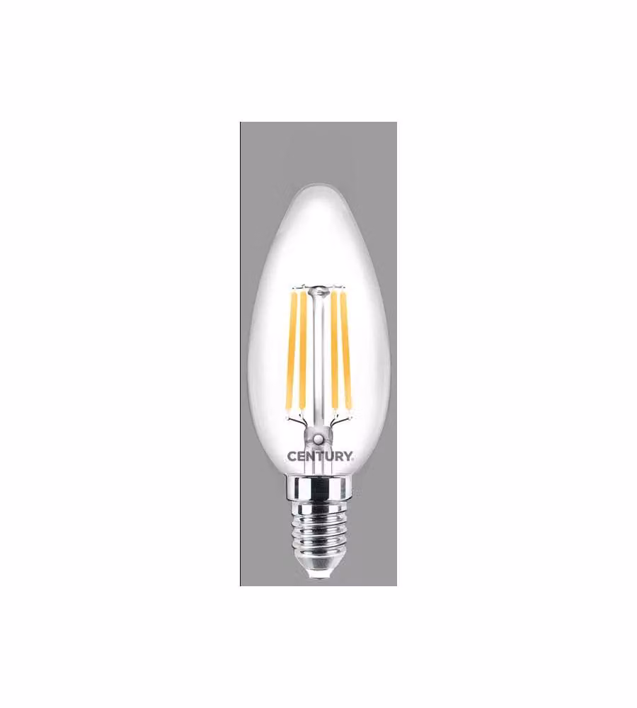 Century Italia Lampadina Filamento LED Candela Chiara E14 6,5W 4000K