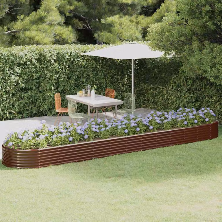 Letto rialzato da giardino vidaXL in acciaio zincato marrone L: 507 cm, P: 100 cm, H: 36 cm