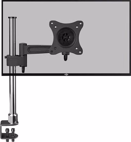 Supporto per monitor da tavolo con braccio girevole TS2211, compatibile con schermi VESA da 13 a 30 pollici, regolabile e inclinabile, colore nero