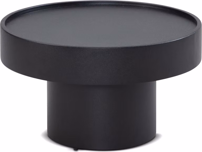 WOHNLING tavolino 60x60x36 cm metallo nero tavolo da divano tavolo rotondo da salotto a forma di fungo tavolino in ferro tavolino laterale da salotto