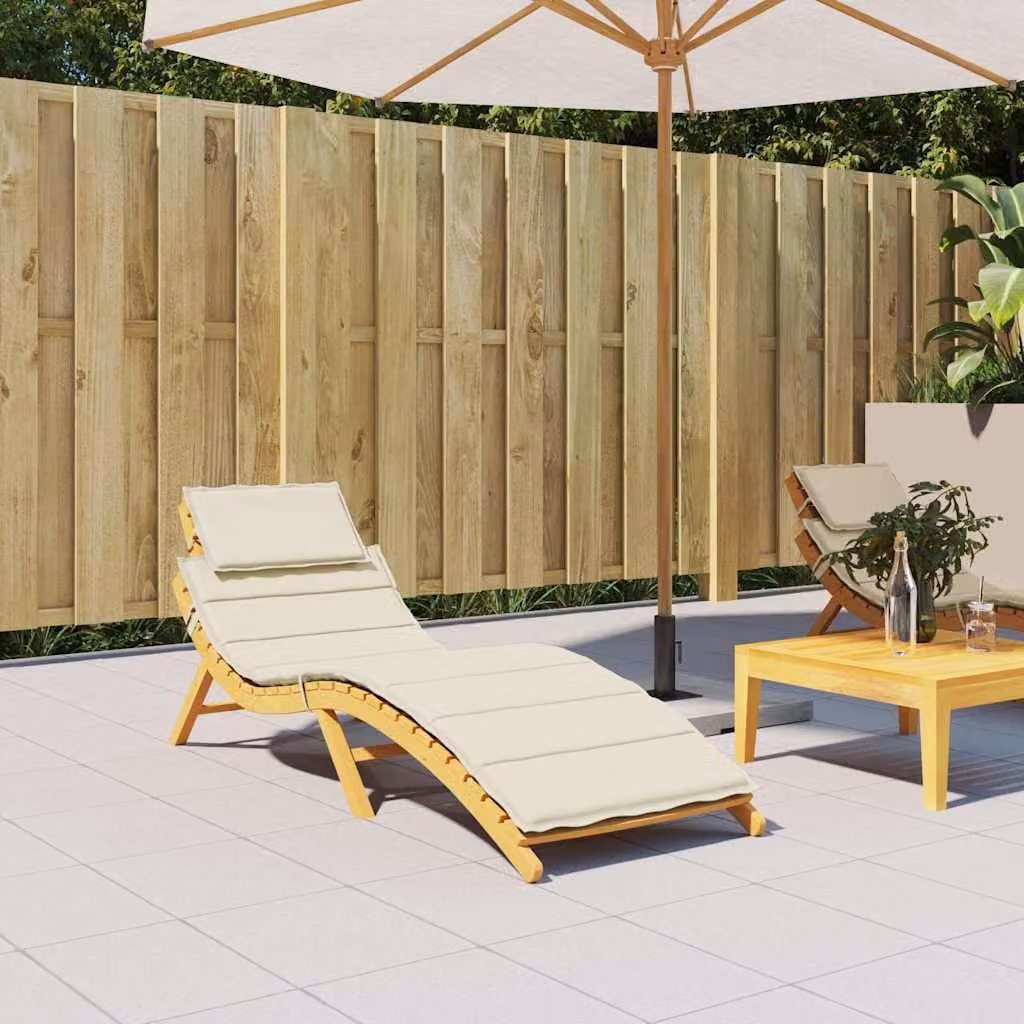 vidaXL Cuscino per Lettino Crema 186x58x4 cm in Tessuto Oxford
