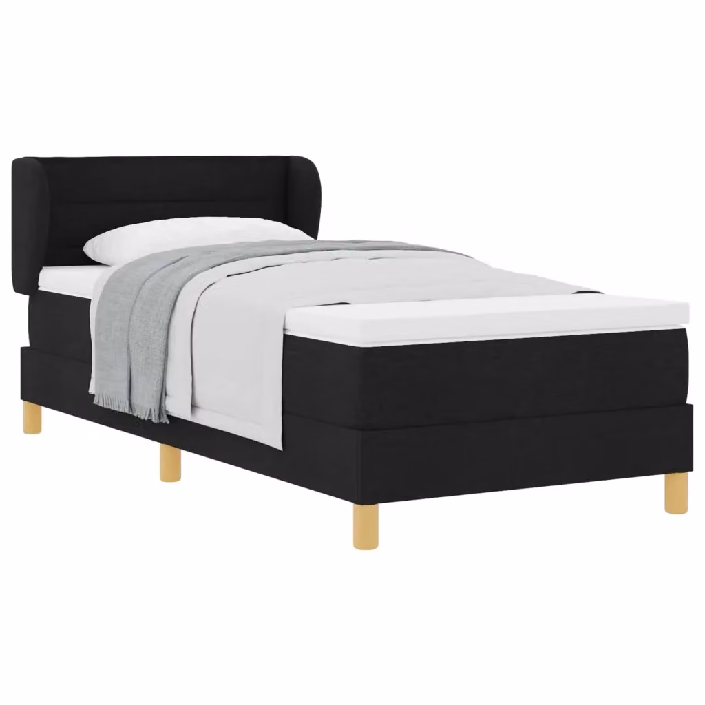 Letto moderno con materasso a molle a tasche vidaXL, colore nero, L/P: 90 x 200 cm – 2