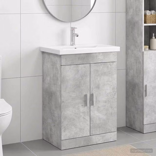 Set di mobili per il bagno Grigio Cemento 61 x 40 x 84,5 cm 3404353