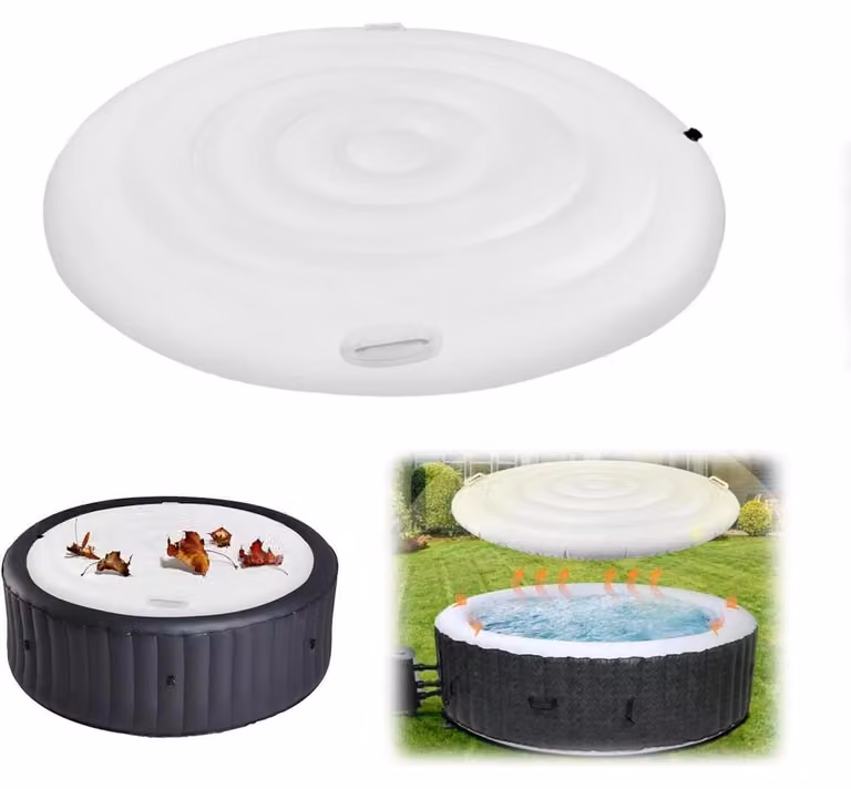 Copertura gonfiabile per vasca idromassaggio, rotonda, diametro 140 cm, in PVC, resistente al vento e isolante
