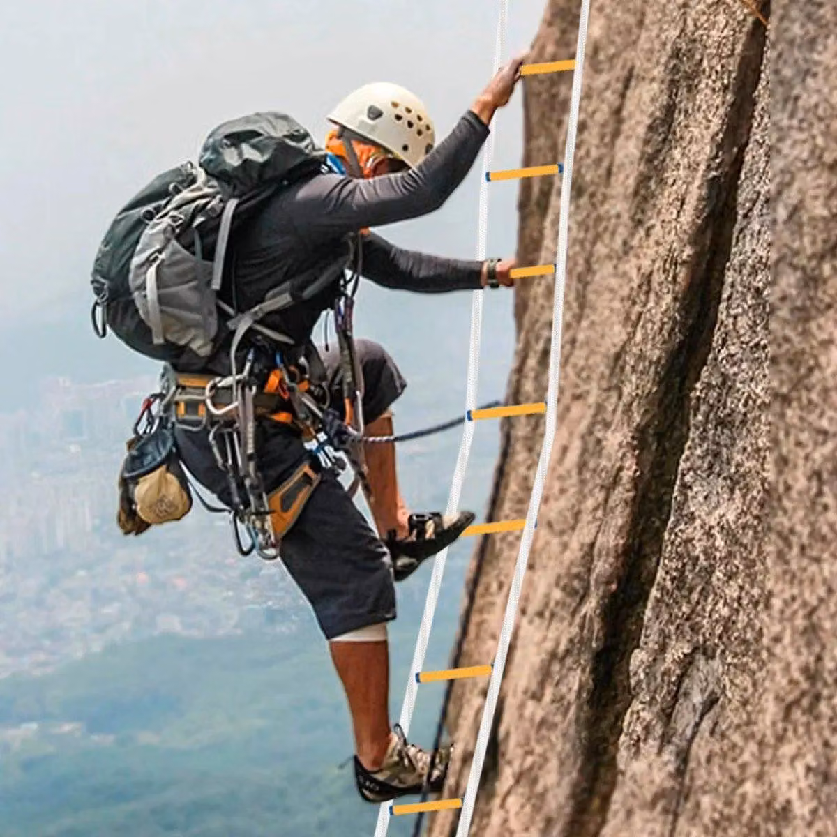 Scala di soccorso - 12 metri - Corda ignifuga - Portatile per emergenze