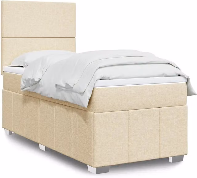 Giroletto a Molle con Materasso Crema 80x200 cm inTessuto 3293793