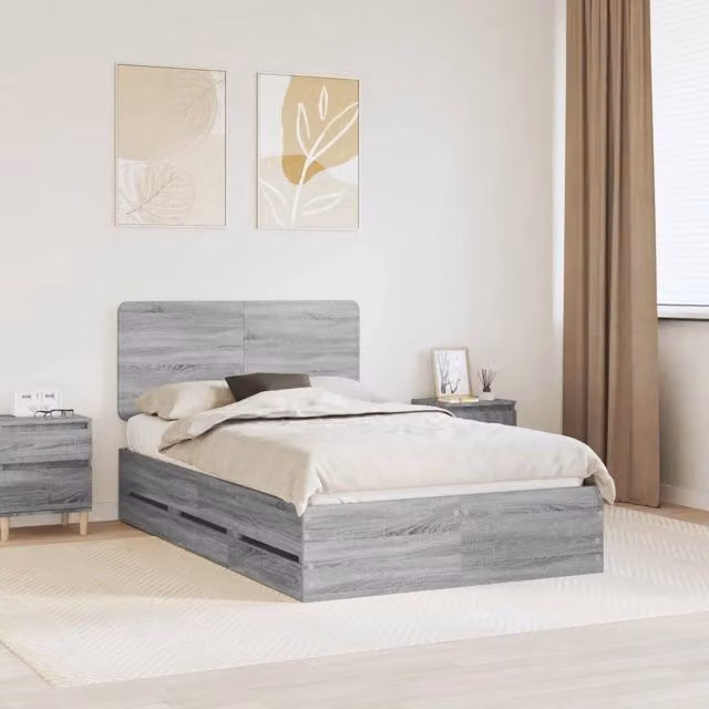 Struttura del letto con cassetto Grigio Sonoma 120 x 190 cm 3412621