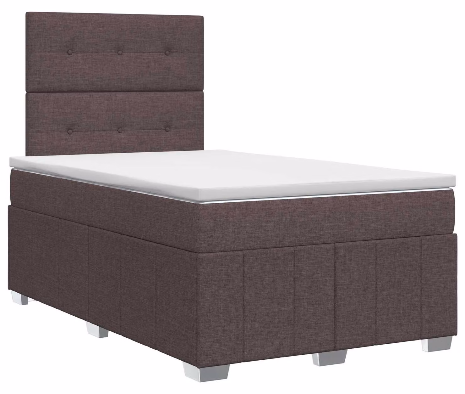 Letto a molle con materasso marrone scuro 120 x 190 cm in tessuto