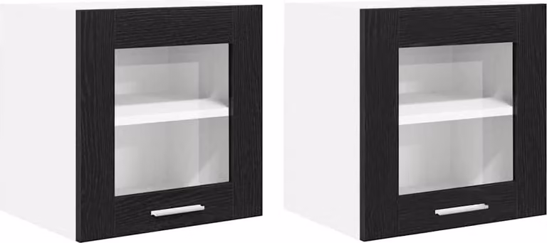 Armadio pensile con porta 2 pcs Rovere Nero 40 x 31 x 40 cm