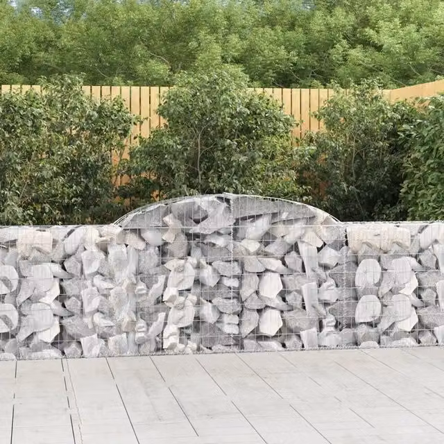 Cesti Gabbioni ad Arco 3 pz 300x30x80/100 cm Ferro Zincato 3146504