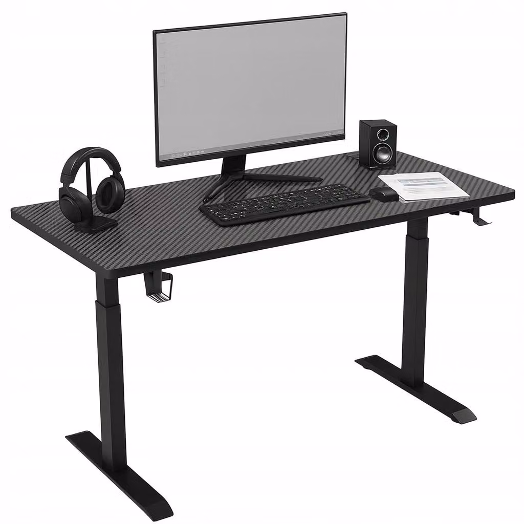 Scrivania - Tavolo 140x60x72 cm - Scrivania da ufficio nera - Tavolo per computer - Tavolo alto - con regolazione in altezza
