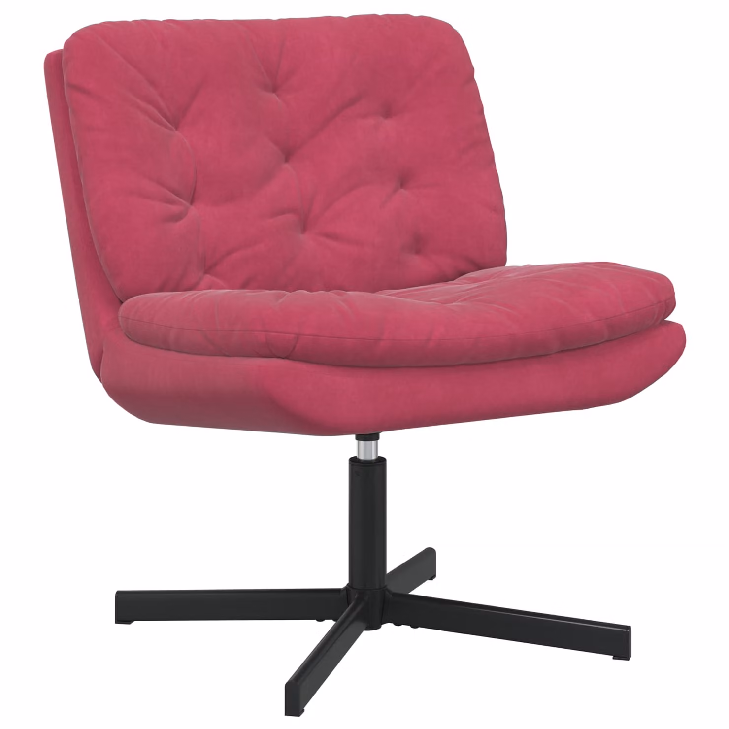 vidaXL Poltrona Relax Girevole 360 in Velluto Rosso con Braccioli e Struttura in Metallo L: 63 cm, P: 75 cm, H: 76 cm