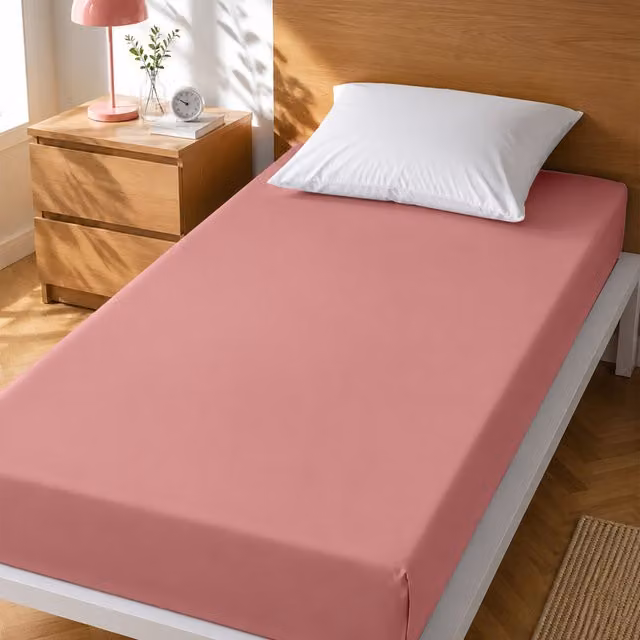 Lenzuolo singolo con angoli elasticizzati in cotone KASANOVA rosa L/P: 90 x 200 cm