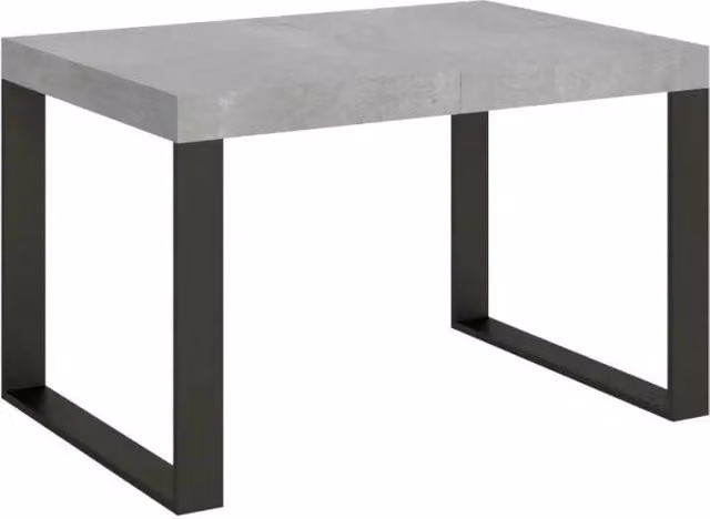 Tavolo allungabile Itamoby Tecno rettangolare colore cemento con gambe antracite L: 140-400 cm, P: 90 cm