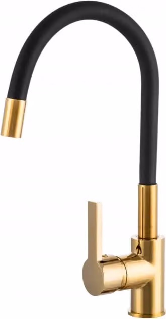 Rubinetto da cucina, 54 cm, nero, flessibile, bocca girevole a 360°, Flexi