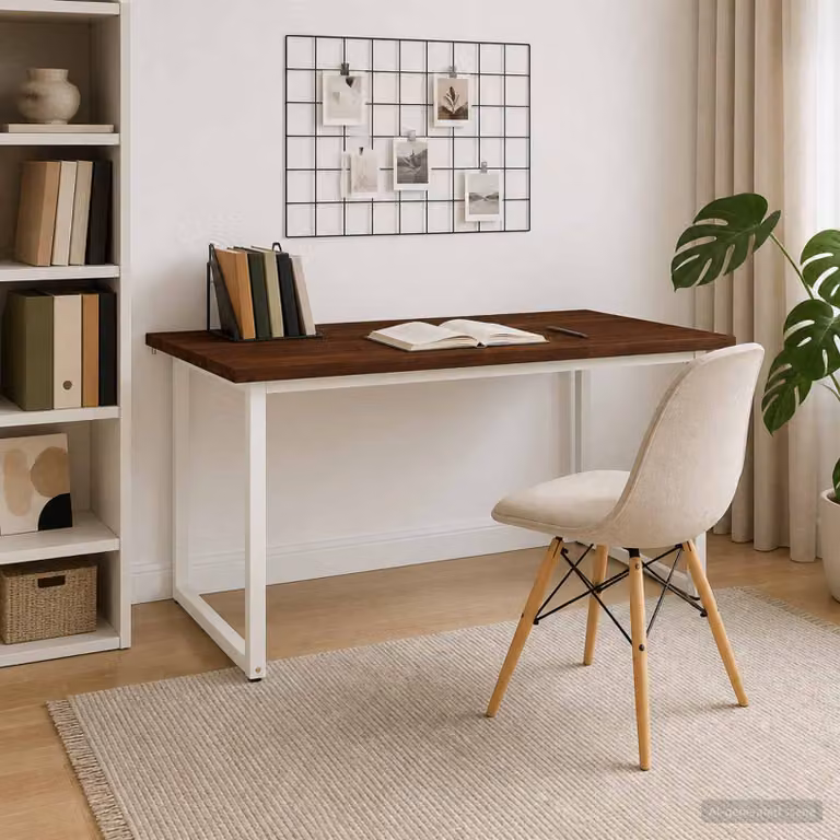 vidaXL Tavolo da pranzo moderno in legno di acacia L: 160 cm, P: 70 cm, H: 75 cm, Marrone e Bianco