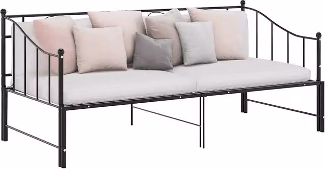 Telaio per divano letto estraibile vidaXL in metallo nero L/P/H: 200 x 90 x 89,5 cm