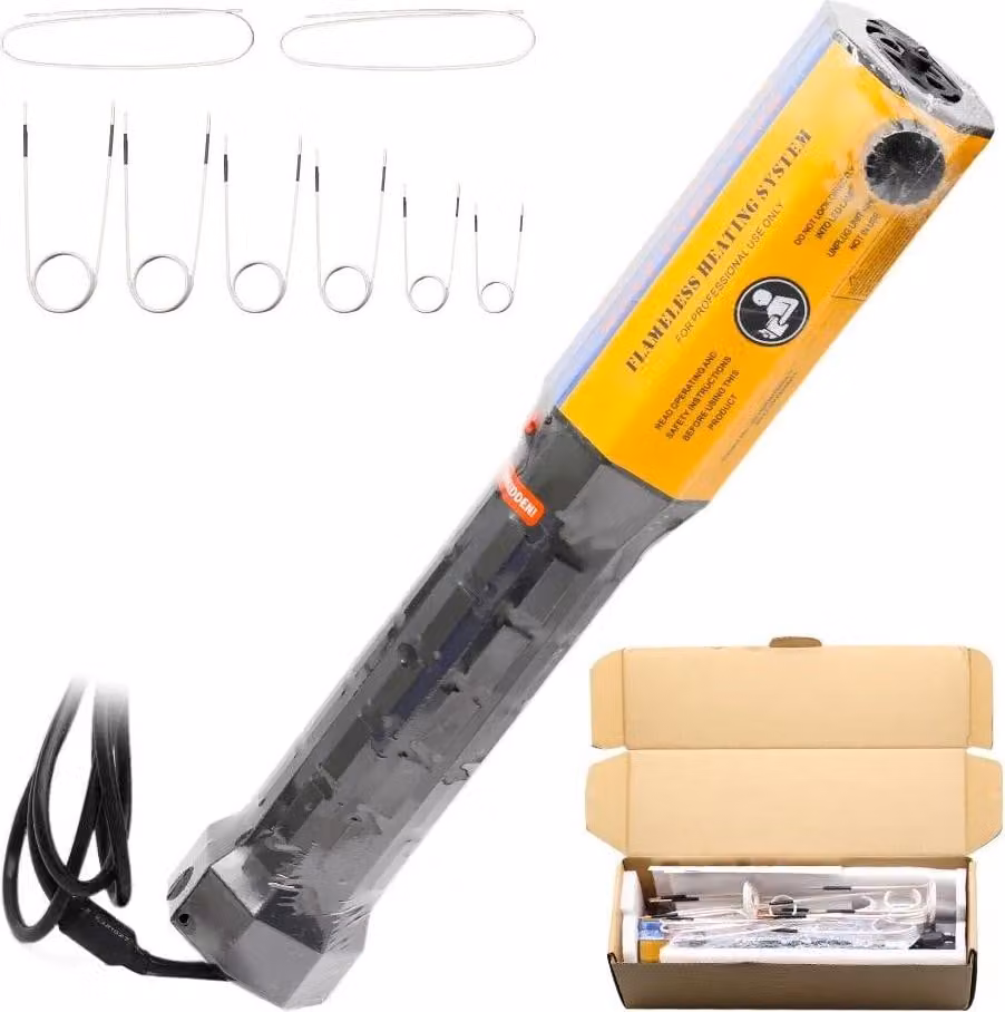 Riscaldatore a induzione per riparazioni automobilistiche - Dispositivo di riscaldamento a induzione da 1000W - Riscaldatore magnetico a induzione senza fiamma - Set con 8 bobine - 110/220V - Spina europea