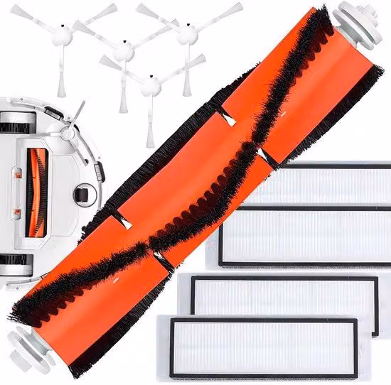 Kit di accessori per aspirapolvere robot - Spugna per la pulizia - Spazzole laterali - Filtro HEPA - Filtro lavabile - Compatibile con robot Xiaomi - Kit di ricambi per aspirapolvere