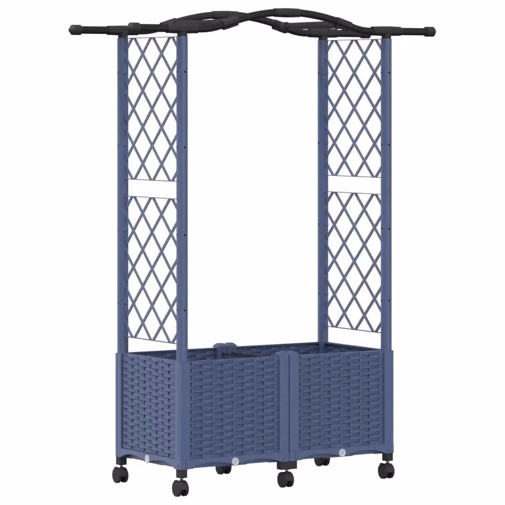 Letto rialzato con griglia e tetto vidaXL grigio L: 125 cm, P: 40 cm, H: 144 cm – 2