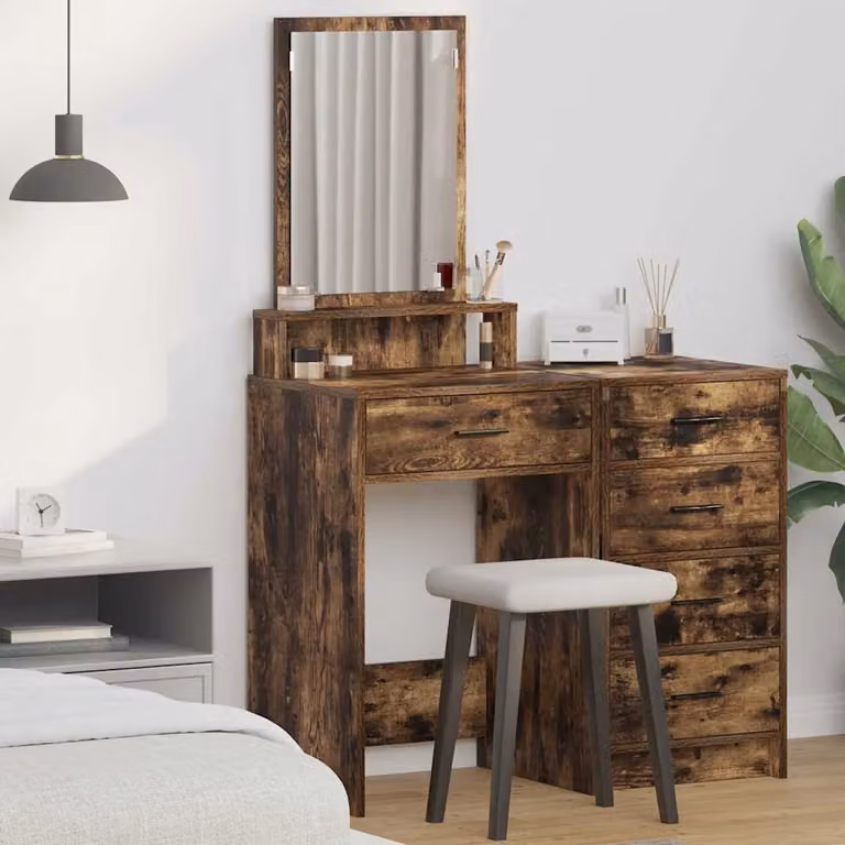 vidaXL Tavolo da Trucco Moderno in Rovere Marrone L/P/H: 50 x 41 x 140 cm