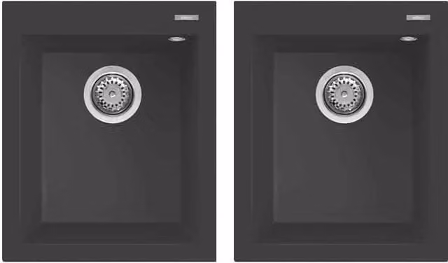 Lavello Elleci Incasso 2 vasche 41x50 Quadra 200 Granitek Antracite LGQ20059