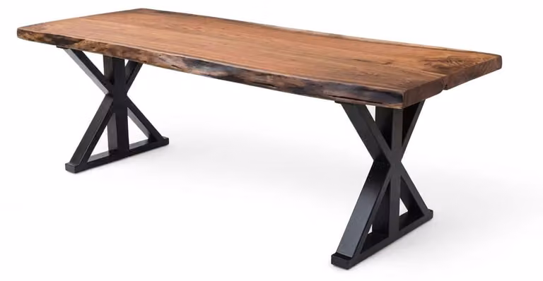 Tavolino da soggiorno, legno e gambe in metallo, design moderno, forma rettangolare, stile naturale