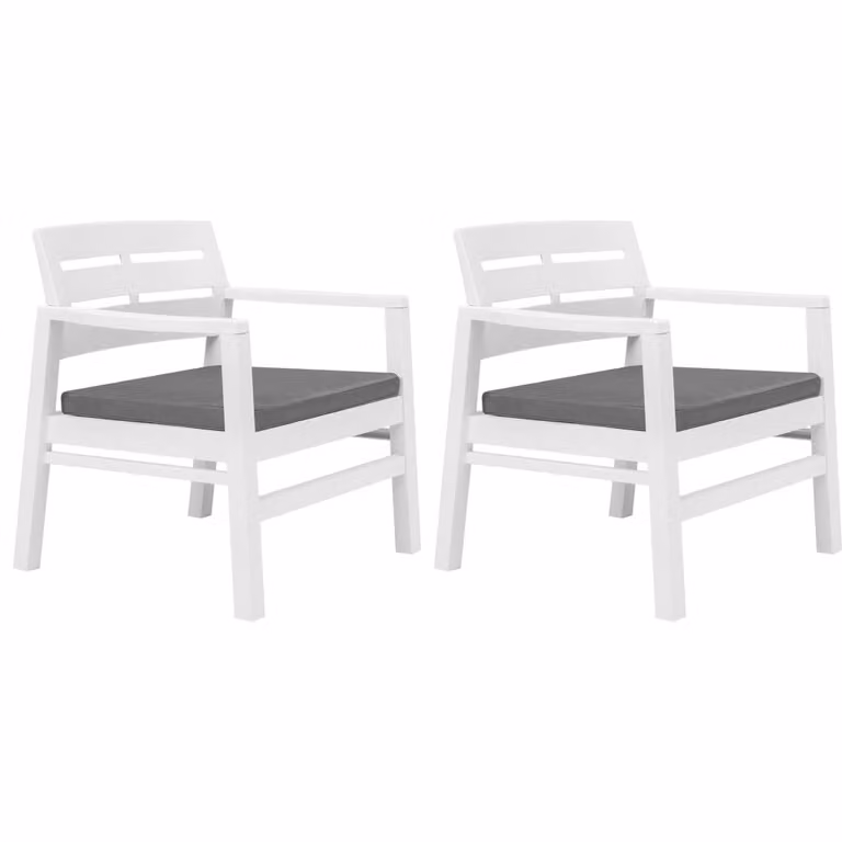 set da pranzo da giardino 3 pezzi in plastica bianca