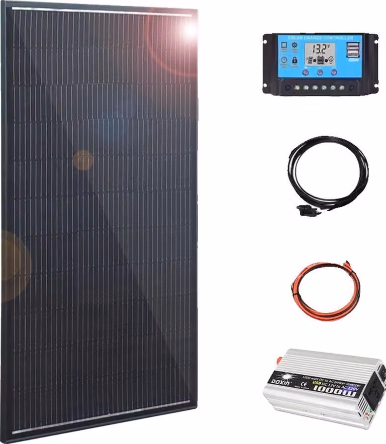 Pannello solare, monocristallino, design leggero, kit 200w 12v 220v