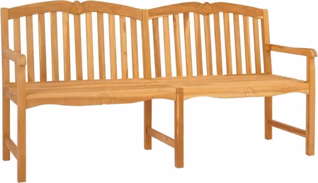 Panca da Giardino | Panchina in legno intagliata a mano Naturale 180,5 x 60 x 96 cm
