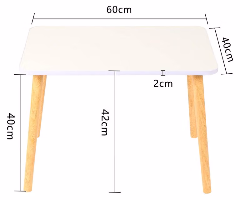 Tatami - Tavolino da salotto - 60 x 40 x 40 cm - Legno - Rettangolare - Stile moderno - Da montare - Bianco