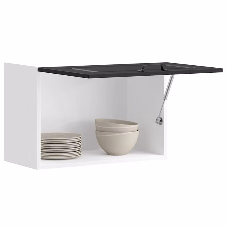 Pensile da cucina moderno vidaXL Kalmar nero in legno e MDF con ante a battente, L: 60 cm, H: 40 cm, P: 31 cm