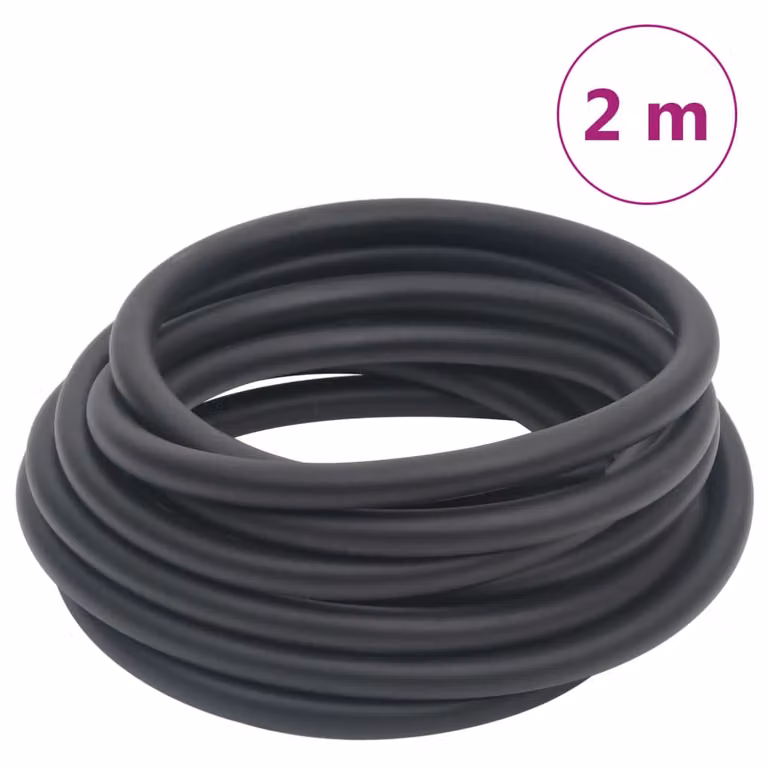 The Living Store Tubo aria ibrido nero 2 m gomma e PVC