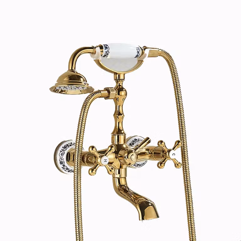 Miscelatore da bagno KRAN retro GOLD ottone HIMEA oro LAUFERI