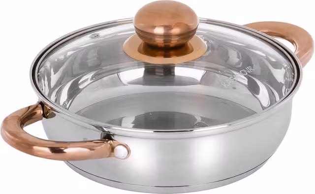 Tegame 20 cm acciaio inox Meravigliosa con coperchio