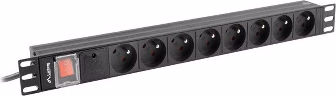 Lanberg Power Strip Pdu Rack 19" (1U, 16A, 6X 230V Pl, 2M)