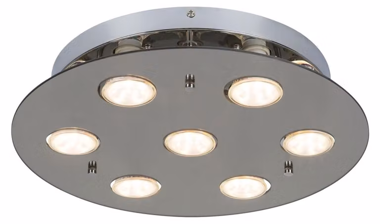 Rabalux 2646 Plafoniere Naomi GU10 7x MAX 15 vetro metallico color fumo
