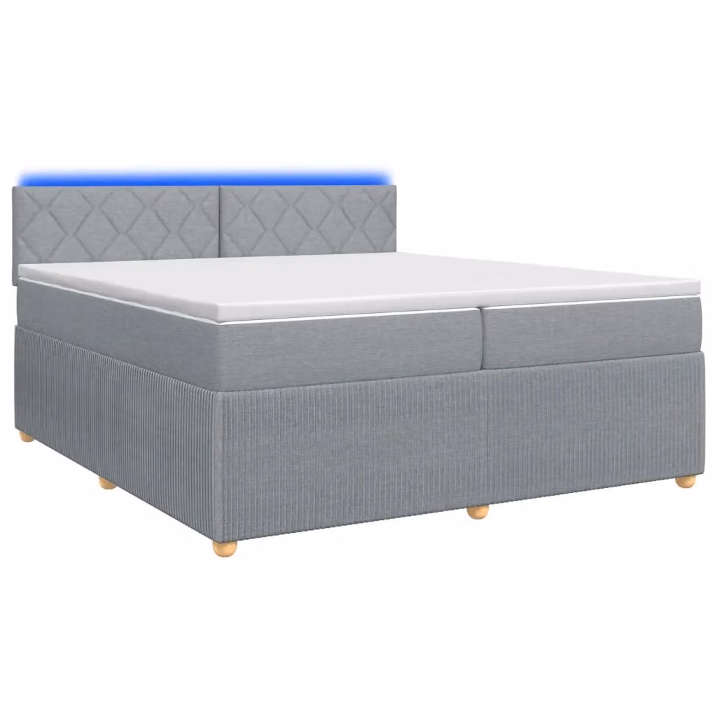 Letto box spring con materasso ibrido vidaXL Grigio Chiaro L/P: 200 x 200 cm – 2